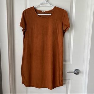 Garage burnt orange velour tshirt dress